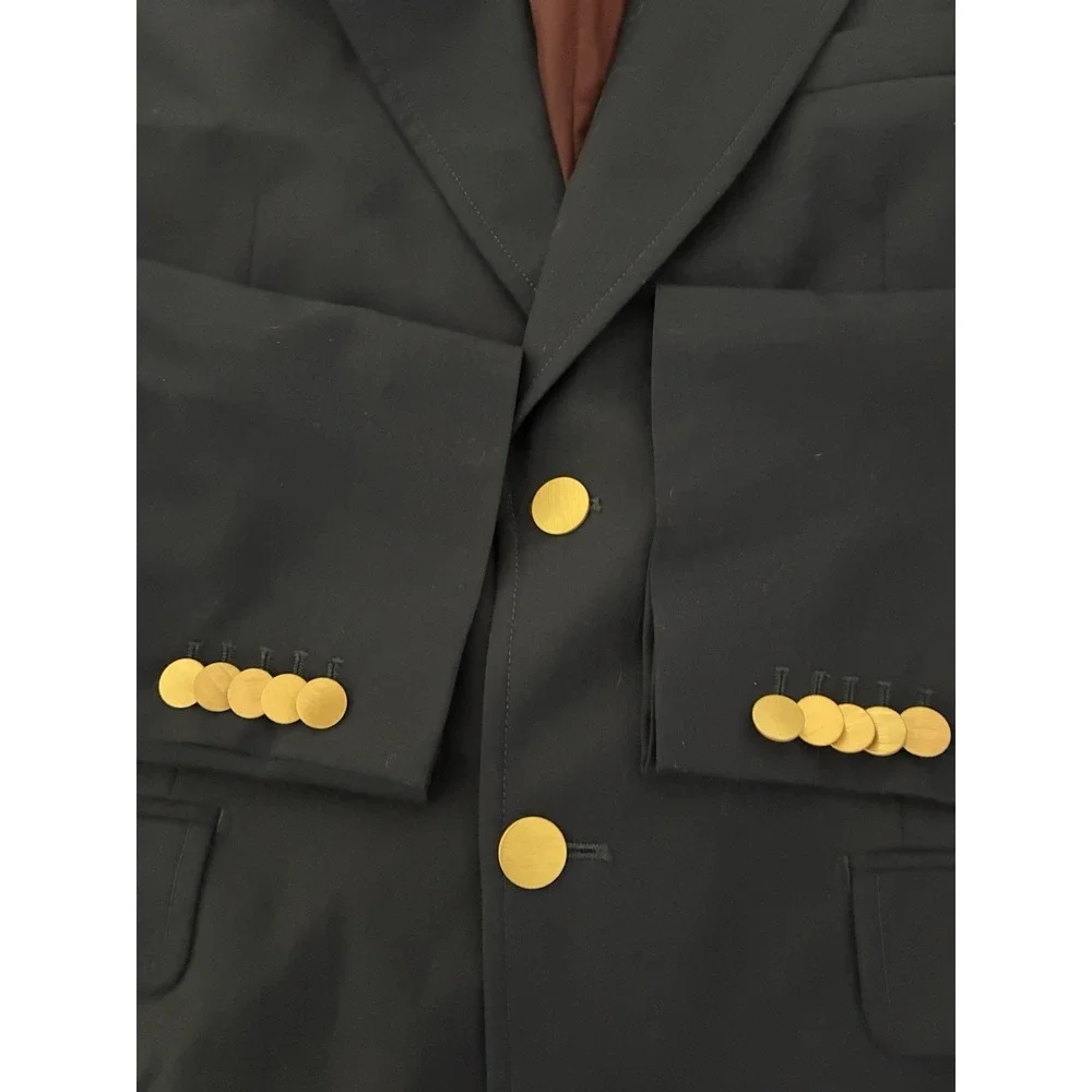 Gucci Uniform Blazer Men's 44 Navy Wool Mohair Gold Buttons